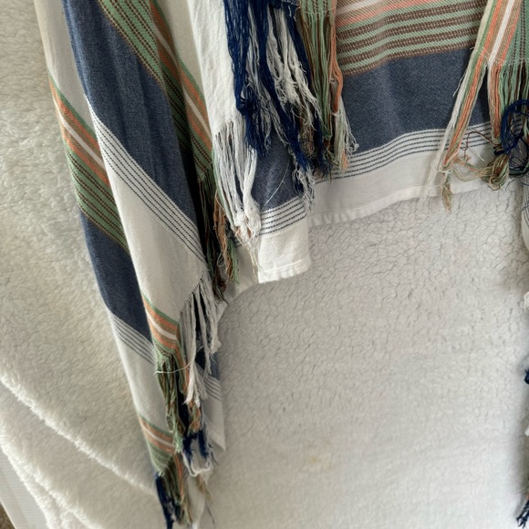 Altar’d State Fringe Open Front Cardigan, Lightweight Striped Size M - Picture 4 of 8